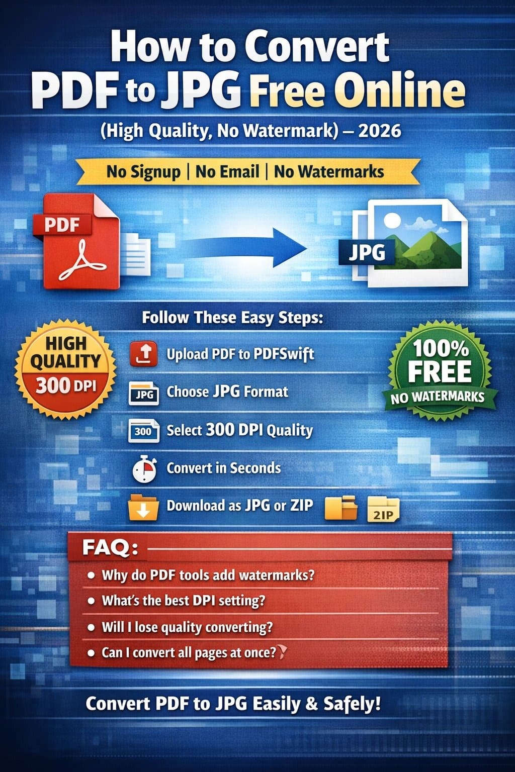 How to Convert PDF to JPG Free Online (High Quality, No Watermark) – 2026